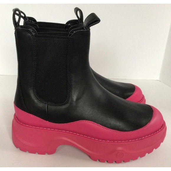 NEW MICHAEL KORS Dupree Chunky Leather Chelsea Boots,  Black Multi (Size 7.5 M) - Picture 8 of 12